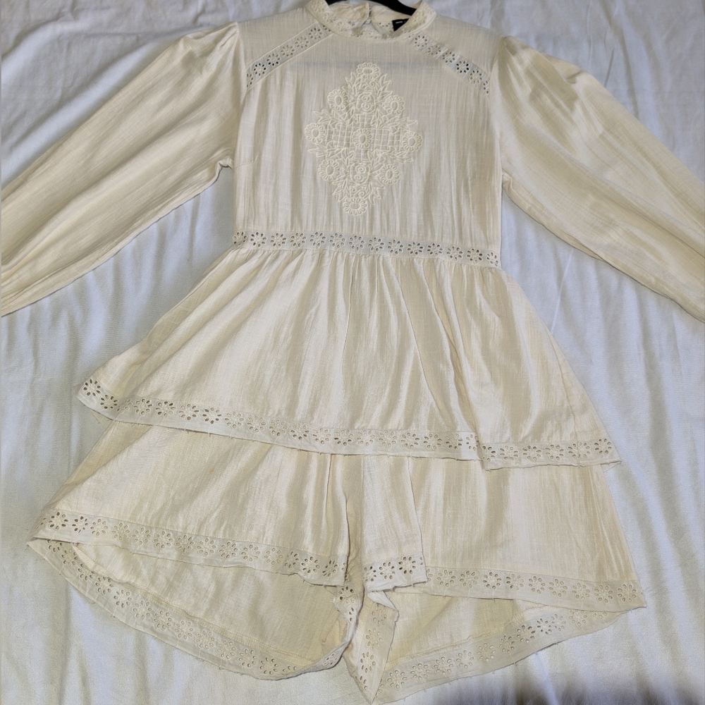 Asos Cotton Eyelet Lace Ruffle Romper Size 6 Princess Fairy Cottagecore